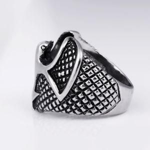 Fashion Jewelry Black Anqitue Stainless Steel Ring