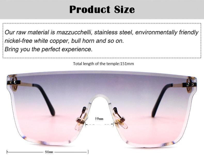 Top Flat Cool Stock Frameless Sunglasses for Women