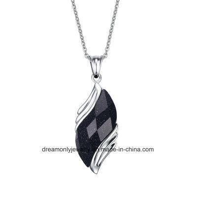 High Polished Blue Gravel Pendant for Women