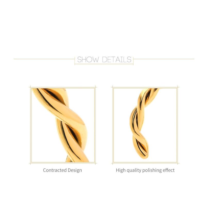 Twisted Line Silver Gold Plated Irregular High Cuff Bangle Bracelets Women Ladies