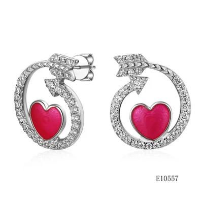 925 Silver Enamel Love Earring for Christmas Promotion Sales