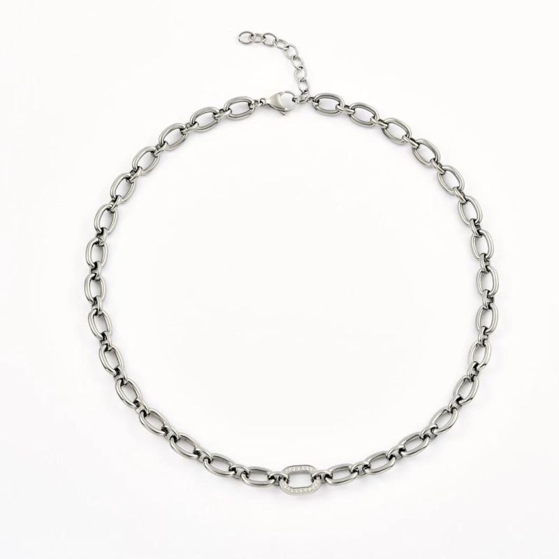 Hand Make Fashion Stainless Steel Jewelry Necklace with High Quality Claw Zircon Gift Jewellery