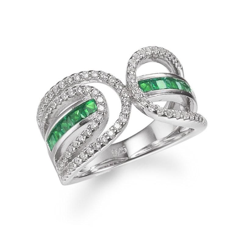 Fashion 925 Sterling Silver Rainbow CZ Elegant Ring