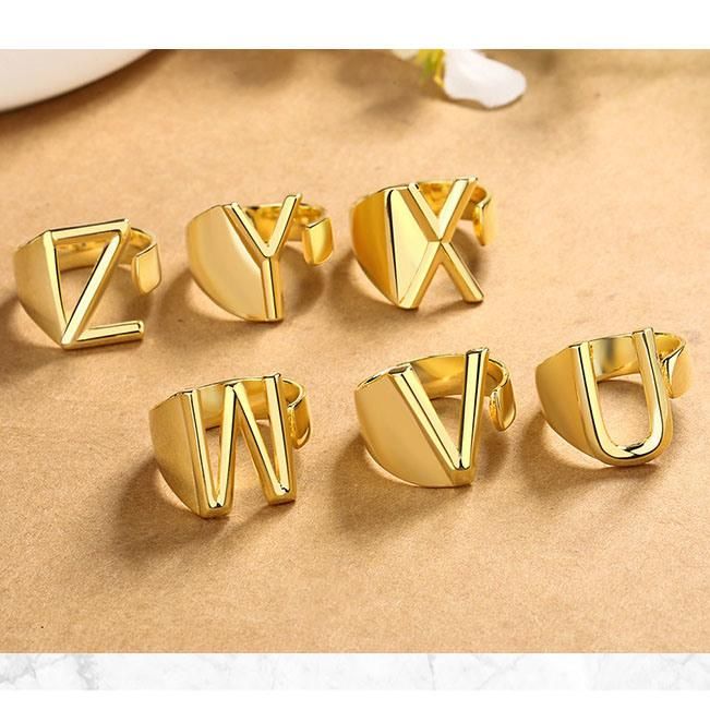 Fashion English Letter Gold Plating Restore Index Finger Ring