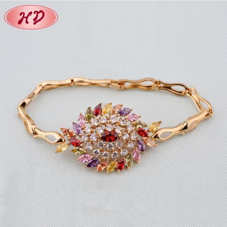 Fashion Jewellery 18K Gold Color Zircon Jewelry Bracelet for Gift
