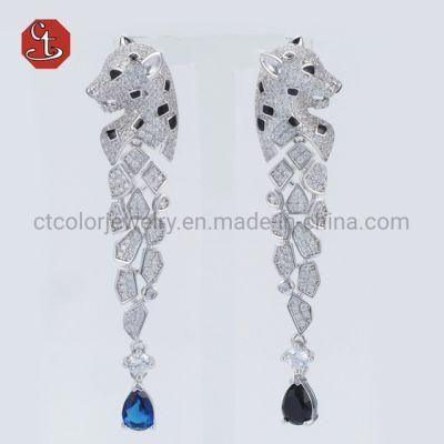 Fashion Customized 925 Sterling Silver Animal Leopard Earring Plating Jewelry