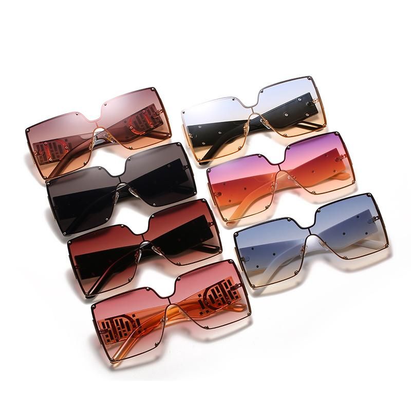 2020 No MOQ Oversize Metal Square Sunglasses