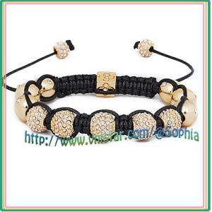 Gold Plate Clear Stone Beaded Bracelet (SBB060-3)