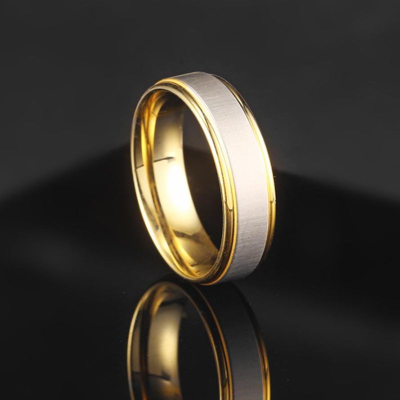 Anxiety Relief Turn Able Men Ring Jewelry Sand Blast Glitter Gold Stainless Steel Fidget Rings Women