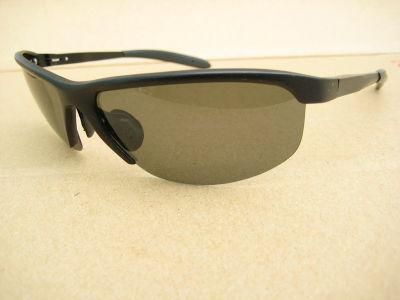 Fashion Half Frame Design Aluminum Sports Sunglasses
