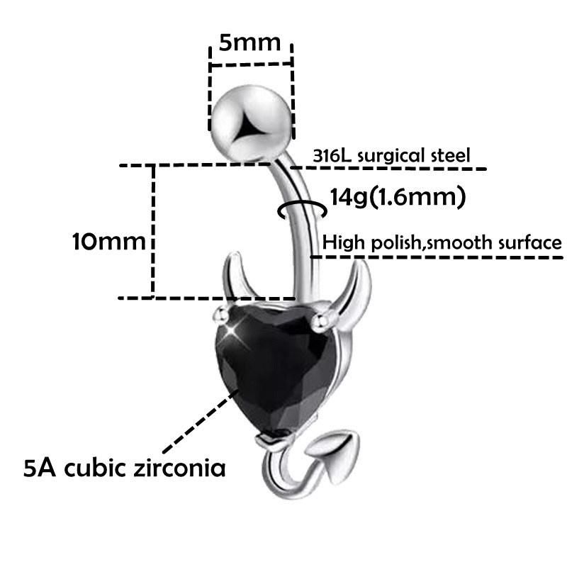 New 316L Surgical Steel Little Demon Belly Ring Body Jewelry Piercing