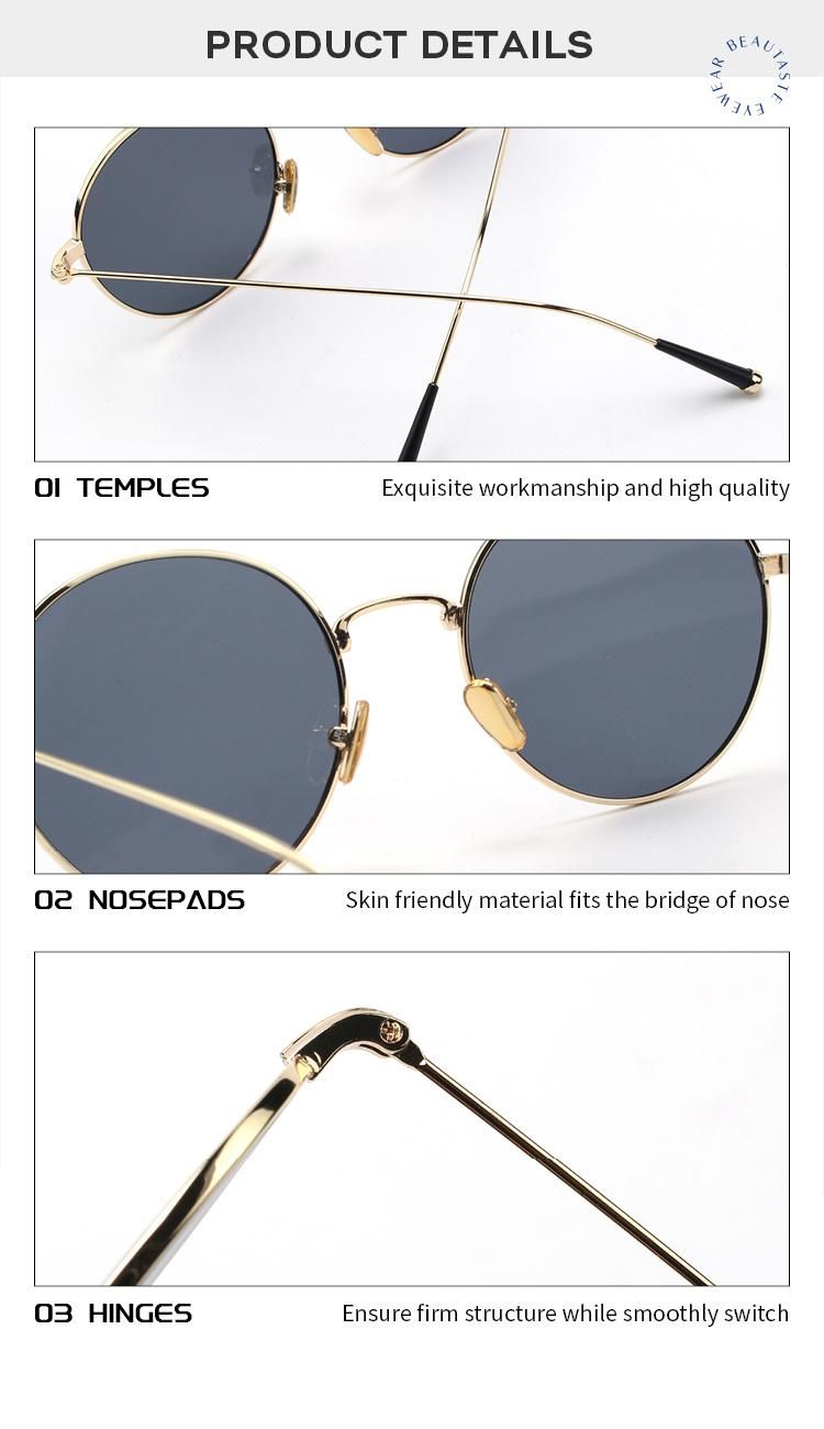 2022 Newest Promotional Sun Glasses Round Frame Fashionable Sunglasses Unisex