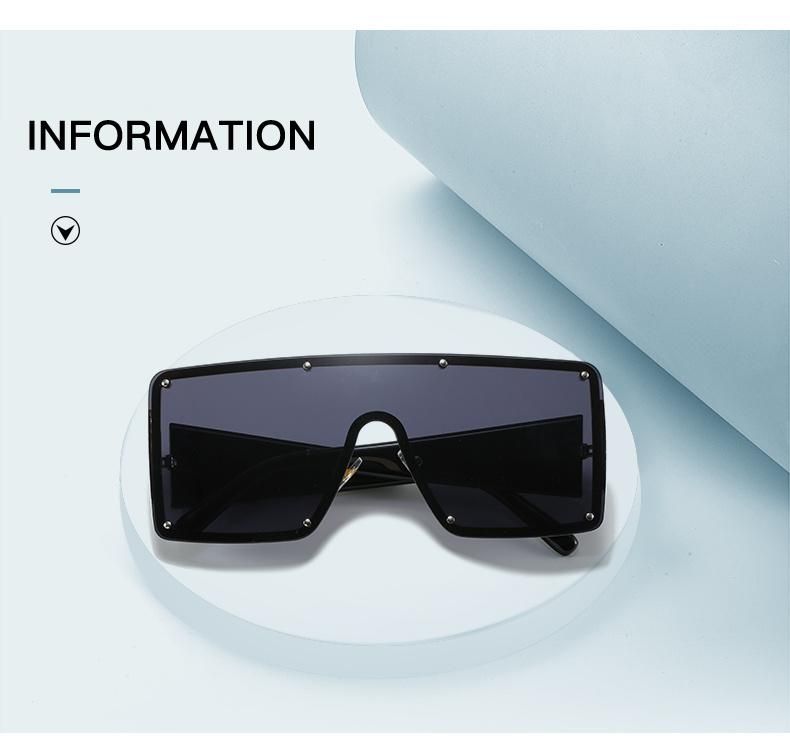Fashion Modern Big Frame Sunglasses Female One-Piece Wide Edge Sunglasses