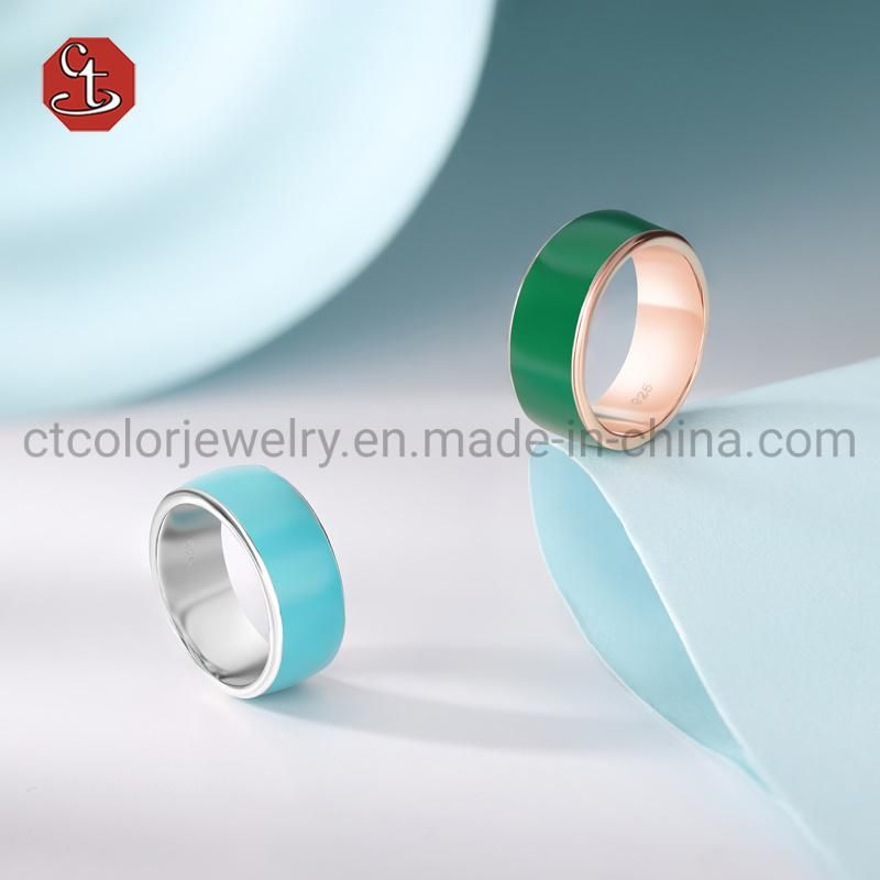 Fashion Jewellery Latest design Elegant colorful Enamel silver Ring