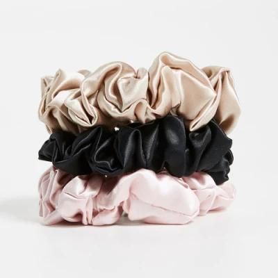Hot Sale 100% Mulberry Silk 16/19/22/25mm Silk Scrunchies with High Quality Elastic