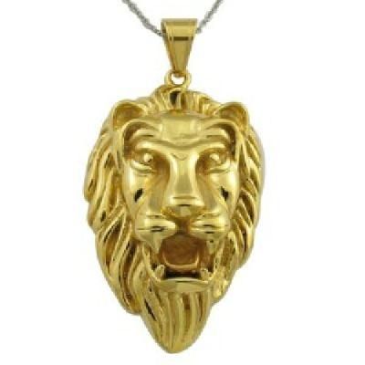 316L Stainless Steel Gold Plated Lion Pendant