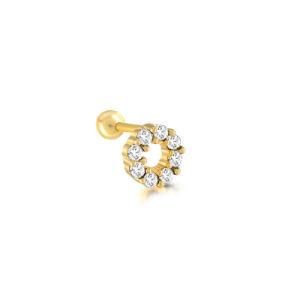 Hot Sale New Creative Top Quality Round CZ Rhodium Plated Stud Earring 18K Gold Plated Fashion Earring for Women