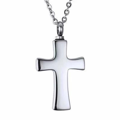 Classic Cross Polishing Stainless Steel Keepsake Cremation Jewelry Pendant