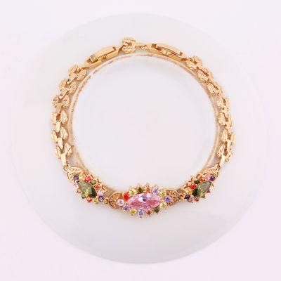Fashion Imitation Jewelry 14K 18K Gold Plated Charm Bracelet with Chain