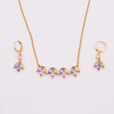 High Quality Fashion Copper Gold Plated Lady Charm Jewelry Sets