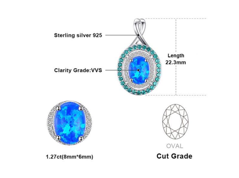 New Design 925 Sterling Silver Opal Pendants for Girls Women Jewelry