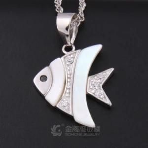 925 Sterling Silver Shell Fish Design Pendant