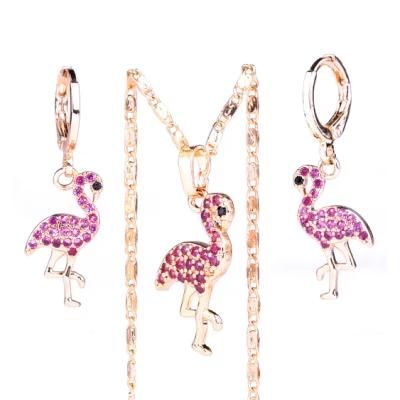 Girls Fashion New Design Rose Gold Zircon 18K 14K Jewelry Sets for Wedding