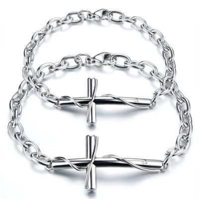 Fashion Jewelry Stainless Steel Lovers Bracelet Cross Style