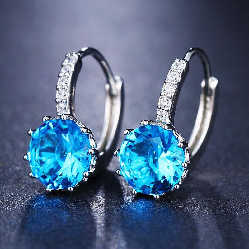 Women Fashion Jewelry Crystal Rhinestone Zircon Stud Earrings Fashion Accessories