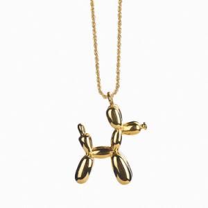 Fashion Hip Hop Jewelry Pendant Balloon Dog Shape Stainless Steel Necklace for Men