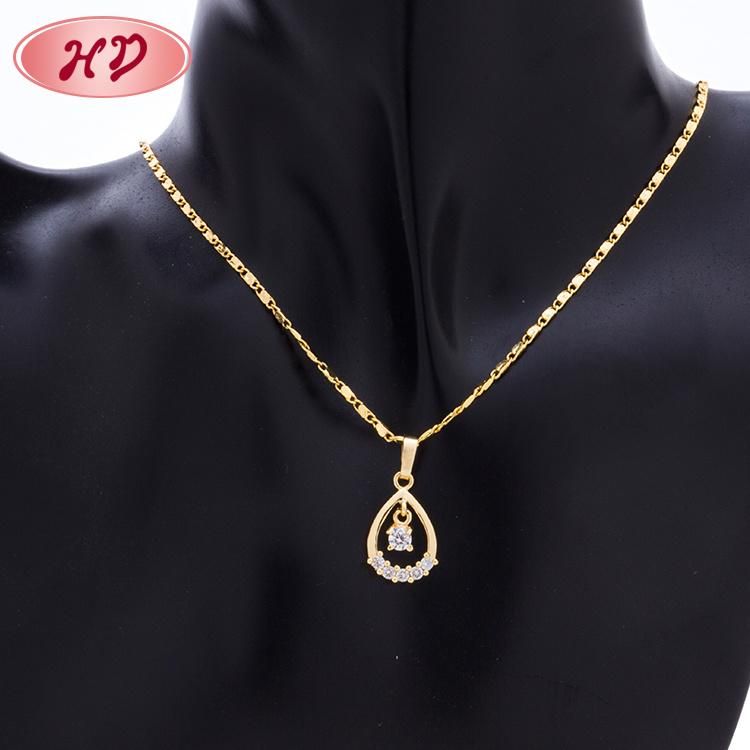 2020 Dubai New Fashion Design Jewelry Zircon 18K 14K Gold Plated Filled Necklace Earrings Jewelry Set Wholesale