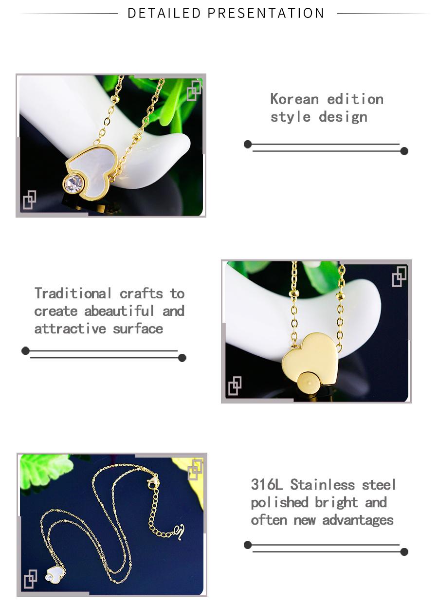 Fashion Stainless Steel Jewelry Manufacturers Ladies Heart Chain Diamond Necklace