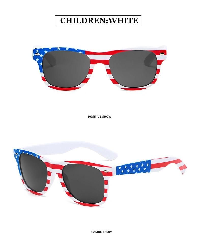 2021 Flag Pattern Cheap Classic Men PC Brand UV400 OEM Driving Fashion Sunglasses 2022 with Plastic Hinge