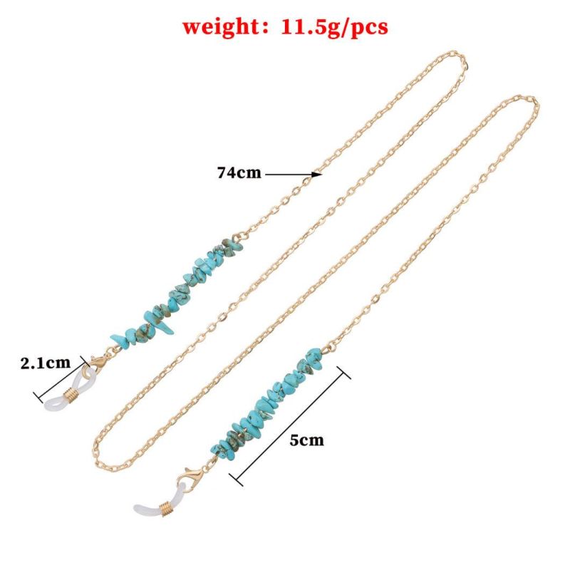 Glasses Chain with Turquoise Beads Fashion Wholesale Handmade Cord Lanyard Facemask Neckace Chain for Gift