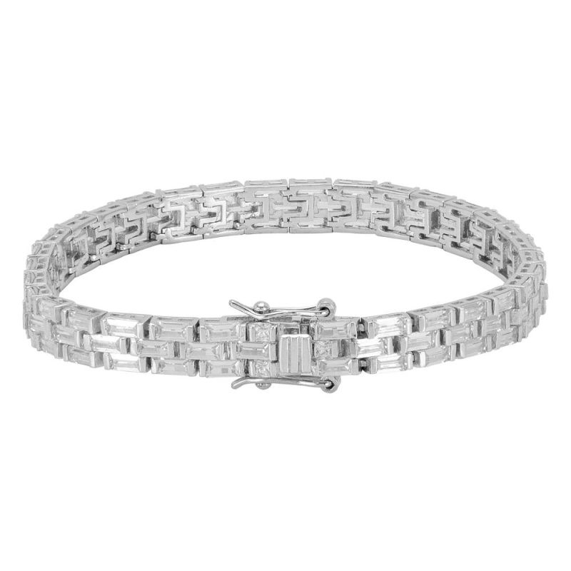 Chica Wholesale Fashion Jewelry White CZ Watch Band Women and Mens Tennis Bracelet