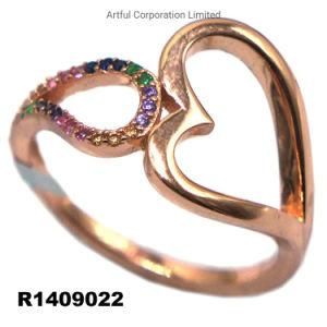 Hot Sale Rose Plating Multi-Color Silver Ring