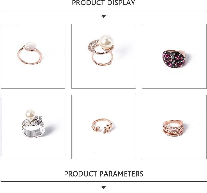Sample Available Fashion Jewelry Rose Gold Ring with Rhinestone