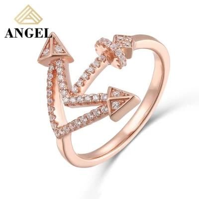 Hip Hop Fashion Accessories Fashion Accessories Arrow Shape AAA Shining Moissanite Cubic Zirconia Jewellery Ring