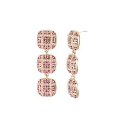 Fashion French Vintage Small Fragrant Style with Diamond Vacation Earrings Jewelry