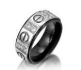 Black Plated Stainless Steel Rings (RZ3217)