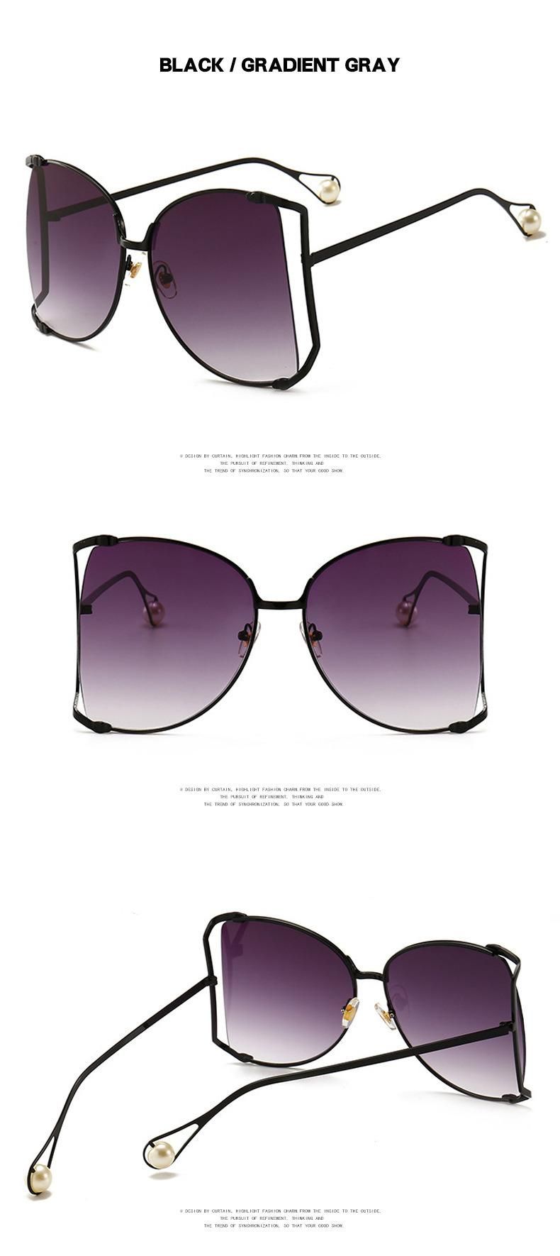China Wholesale Lentes Sol CE Quality Wholesale Sunglass Metal Big UV400 New Designer Glasses Free Samples Price Ashion Women Pearl Sunglasses