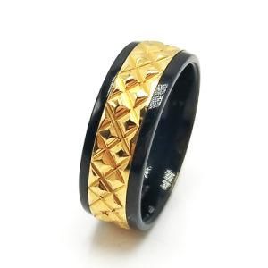 Punk Jewelry New Man Wedding fashion Inlay Gold Ring
