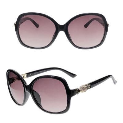 Oval Frame Ladies Sunglasses with Decorative Parts