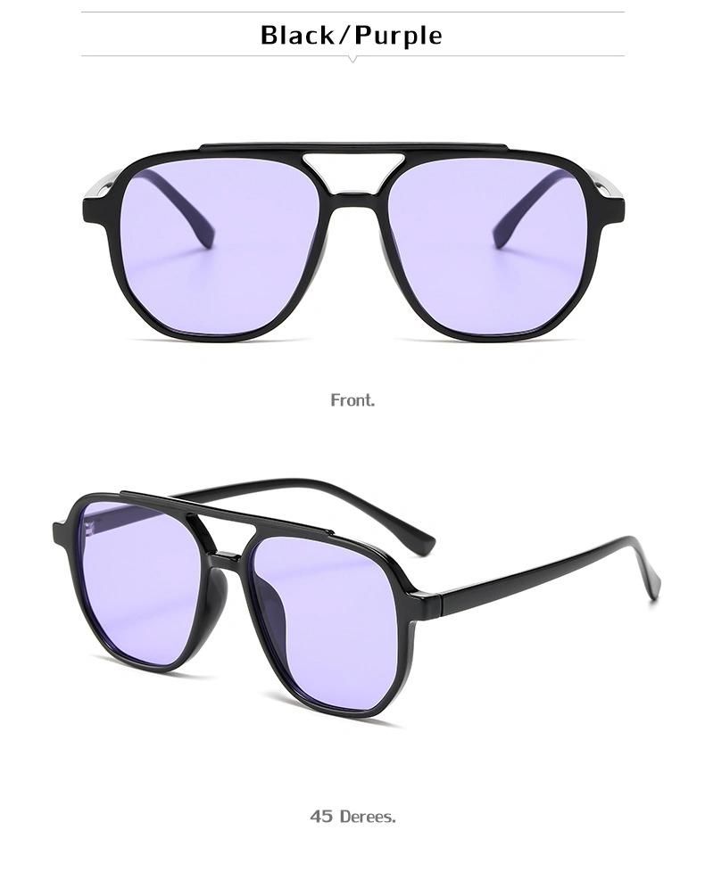 New Hot Sale High Quality Wholesale Sun Glasses Fashion Trend Retro Colorful Square Tr90 Frame Sunglasses