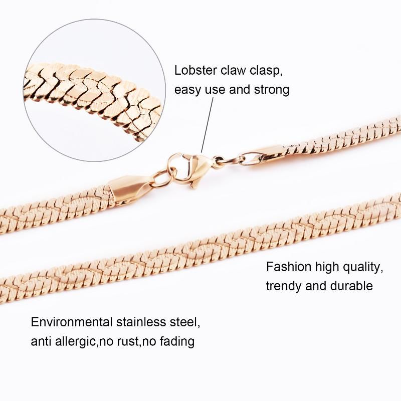 Wholesale Fashion Jewelry Necklace Herringbone Embossed Chain Anklet Bracelet