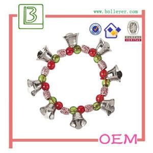 Christmas Bells Bracelet with Colorful Beads