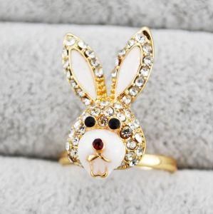 Rabbit Shaped Alloy Finger Ring (FR9755)
