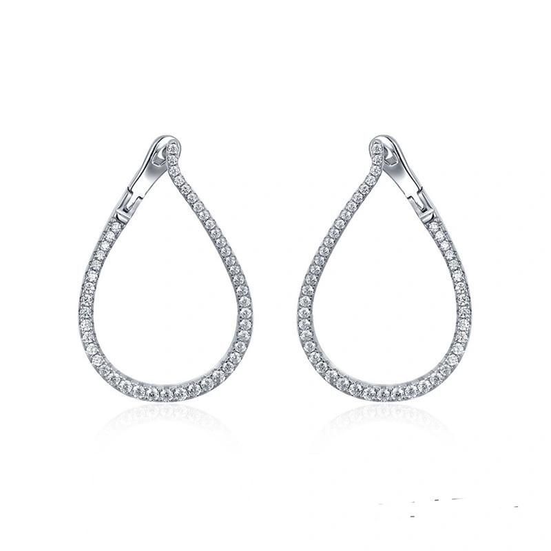 2022 Trendy Jewelry 925 Sterling Silver or Brass Shining AAA CZ Wedding Earring for Ladies