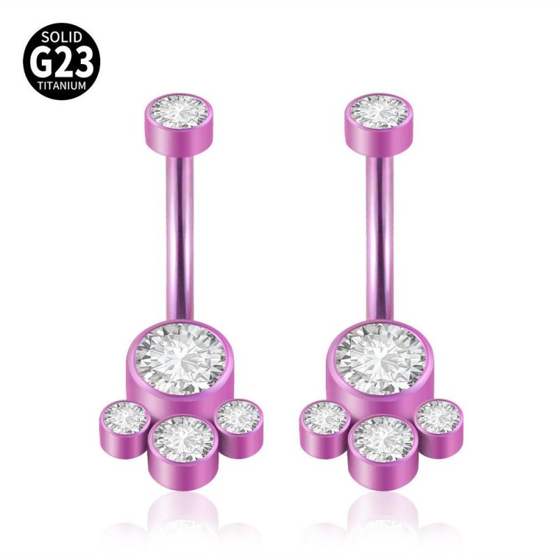 Titanium Colorful Belly Button Rings 14G Belly Ring Navel Piercings Jewelry