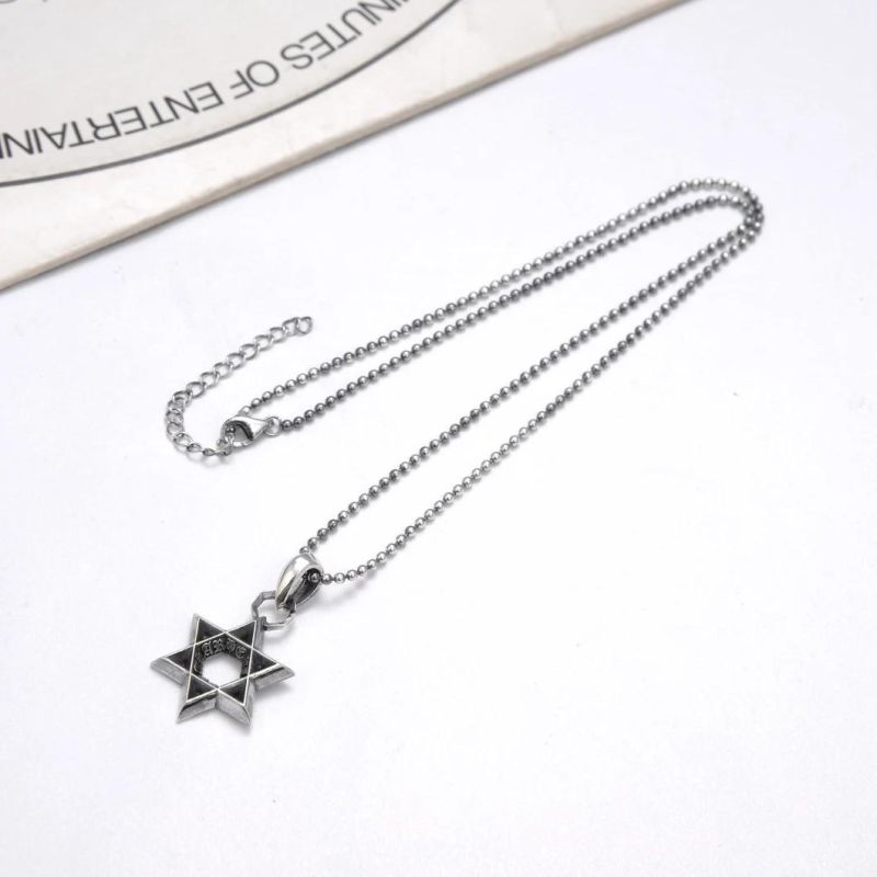 Hot Sale 925 Sterling Plain Silver Star Pendant Necklace